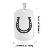 Stainless Steel Horseshoe Good Luck Charm Dog Tag Pendant