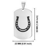 Stainless Steel Horseshoe Good Luck Charm Dog Tag Keychain