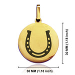 Stainless Steel Horseshoe Good Luck Charm Round Medallion Pendant