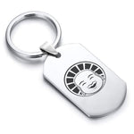 Stainless Steel Laughing Buddha Good Luck Charm Dog Tag Keychain