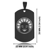 Stainless Steel Laughing Buddha Good Luck Charm Dog Tag Keychain