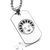 Stainless Steel Laughing Buddha Good Luck Charm Dog Tag Pendant