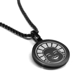 Stainless Steel Laughing Buddha Good Luck Charm Round Medallion Pendant