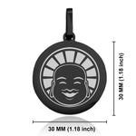 Stainless Steel Laughing Buddha Good Luck Charm Round Medallion Pendant