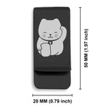 Stainless Steel Maneki Neko Good Luck Charm Classic Slim Money Clip