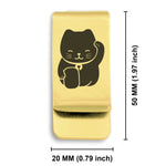 Stainless Steel Maneki Neko Good Luck Charm Classic Slim Money Clip