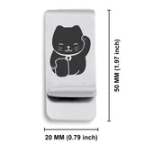 Stainless Steel Maneki Neko Good Luck Charm Classic Slim Money Clip