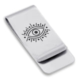 Stainless Steel Nazar Evil Eye Good Luck Charm Classic Slim Money Clip