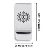 Stainless Steel Nazar Evil Eye Good Luck Charm Classic Slim Money Clip