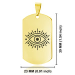 Stainless Steel Nazar Evil Eye Good Luck Charm Dog Tag Pendant