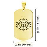 Stainless Steel Nazar Evil Eye Good Luck Charm Dog Tag Pendant