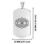 Stainless Steel Nazar Evil Eye Good Luck Charm Dog Tag Pendant