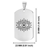 Stainless Steel Nazar Evil Eye Good Luck Charm Dog Tag Pendant