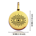 Stainless Steel Nazar Evil Eye Good Luck Charm Round Medallion Pendant