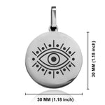 Stainless Steel Nazar Evil Eye Good Luck Charm Round Medallion Pendant