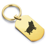 Stainless Steel Pig Good Luck Charm Dog Tag Keychain