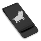 Stainless Steel Pig Good Luck Charm Classic Slim Money Clip