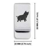 Stainless Steel Pig Good Luck Charm Classic Slim Money Clip