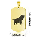 Stainless Steel Pig Good Luck Charm Dog Tag Keychain