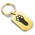 Stainless Steel Rabbit’s Foot Good Luck Charm Dog Tag Keychain