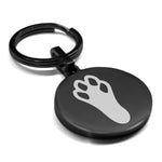 Stainless Steel Rabbit’s Foot Good Luck Charm Round Medallion Keychain