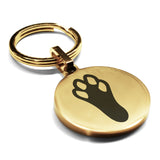 Stainless Steel Rabbit’s Foot Good Luck Charm Round Medallion Keychain