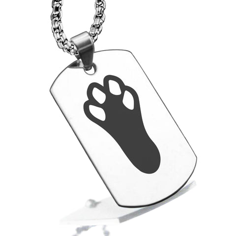 Stainless Steel Rabbit’s Foot Good Luck Charm Dog Tag Pendant