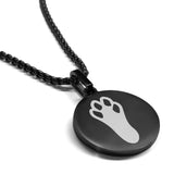 Stainless Steel Rabbit’s Foot Good Luck Charm Round Medallion Pendant