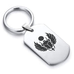 Stainless Steel Scarab Good Luck Charm Dog Tag Keychain