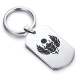Stainless Steel Scarab Good Luck Charm Dog Tag Keychain