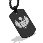 Stainless Steel Scarab Good Luck Charm Dog Tag Pendant