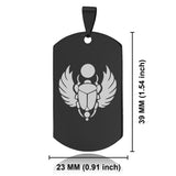Stainless Steel Scarab Good Luck Charm Dog Tag Keychain
