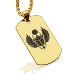 Stainless Steel Scarab Good Luck Charm Dog Tag Pendant