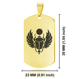 Stainless Steel Scarab Good Luck Charm Dog Tag Keychain