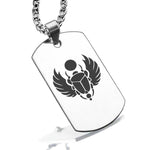 Stainless Steel Scarab Good Luck Charm Dog Tag Pendant