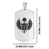 Stainless Steel Scarab Good Luck Charm Dog Tag Pendant
