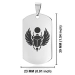 Stainless Steel Scarab Good Luck Charm Dog Tag Keychain