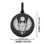 Stainless Steel Scarab Good Luck Charm Round Medallion Pendant