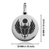 Stainless Steel Scarab Good Luck Charm Round Medallion Pendant