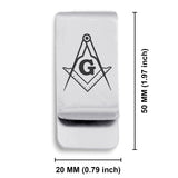 Stainless Steel Masonic Square and Compass Symbol Classic Slim Money Clip