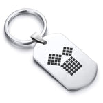 Stainless Steel Masonic 47th Problem of Euclid Symbol Dog Tag Keychain - Comfort Zone Studios