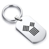 Stainless Steel Masonic 47th Problem of Euclid Symbol Dog Tag Keychain - Comfort Zone Studios