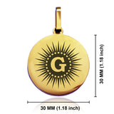 Stainless Steel Masonic Letter G Symbol Round Medallion Keychain
