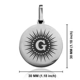 Stainless Steel Masonic Letter G Symbol Round Medallion Keychain