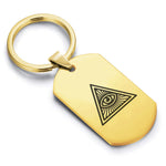 Stainless Steel Masonic All Seeing Eye Symbol Dog Tag Keychain - Comfort Zone Studios
