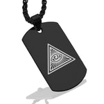 Stainless Steel Masonic All Seeing Eye Symbol Dog Tag Pendant - Comfort Zone Studios