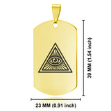 Stainless Steel Masonic All Seeing Eye Symbol Dog Tag Keychain - Comfort Zone Studios