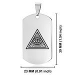 Stainless Steel Masonic All Seeing Eye Symbol Dog Tag Keychain - Comfort Zone Studios