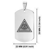 Stainless Steel Masonic All Seeing Eye Symbol Dog Tag Keychain - Comfort Zone Studios