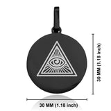 Stainless Steel Masonic All Seeing Eye Symbol Round Medallion Keychain
